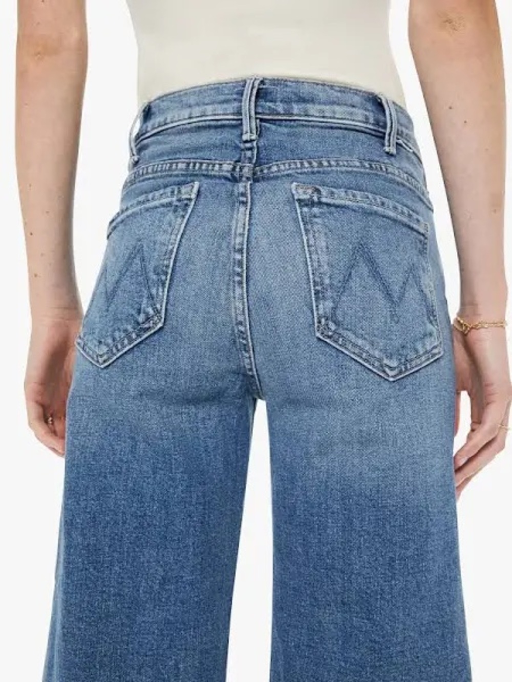 Mother Denim Hustler Roller Jeans in Slip and Fall Wash NWT Brunch Effortless - Picture 2 of 12